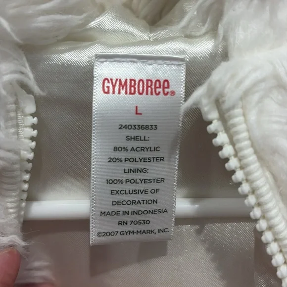 Gymboree Ivory Faux Fur Vest kids size L - Picture 3 of 6
